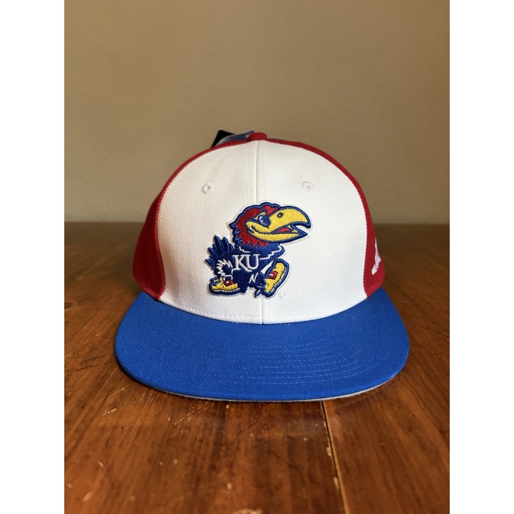 NEW Kansas Jayhawks Baseball Hat Adidas On Field Fitted 7 1/2 KU Cap Color Block